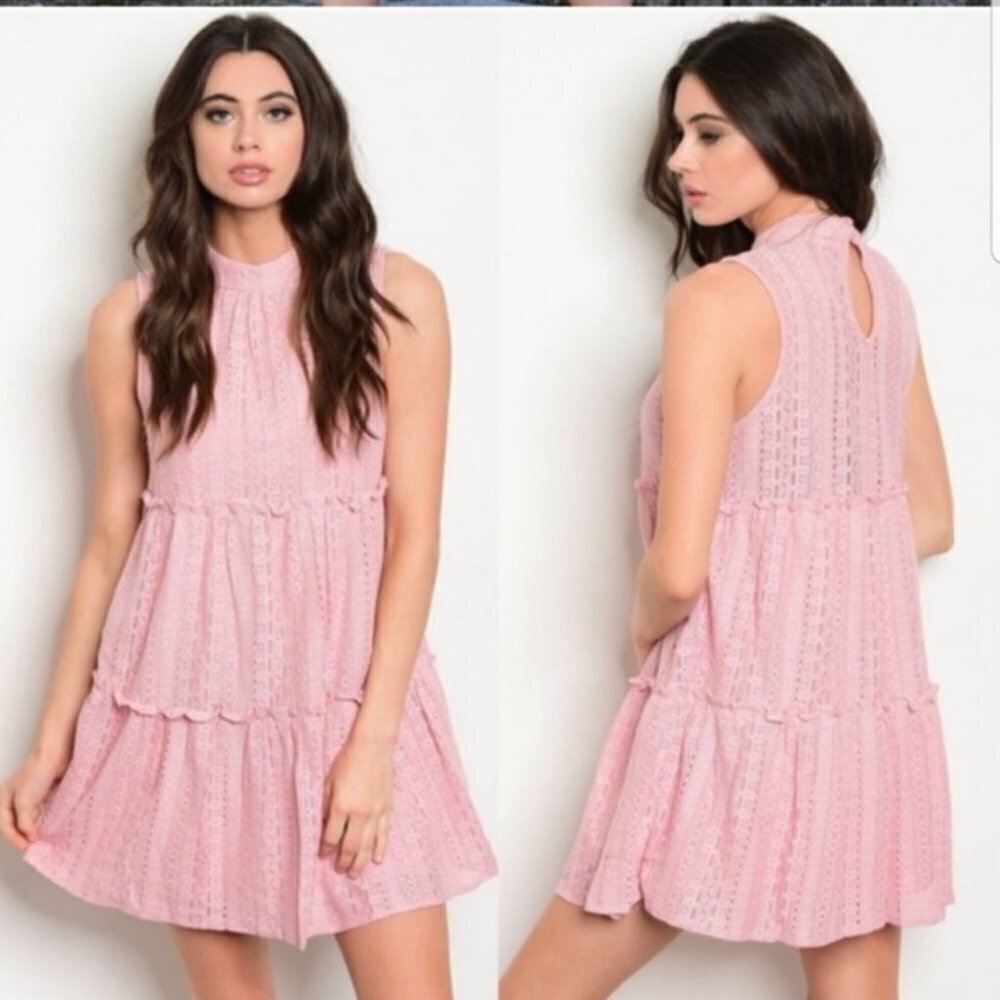 BABYDOLL Lace Dress - Pink - Picture 3 of 4